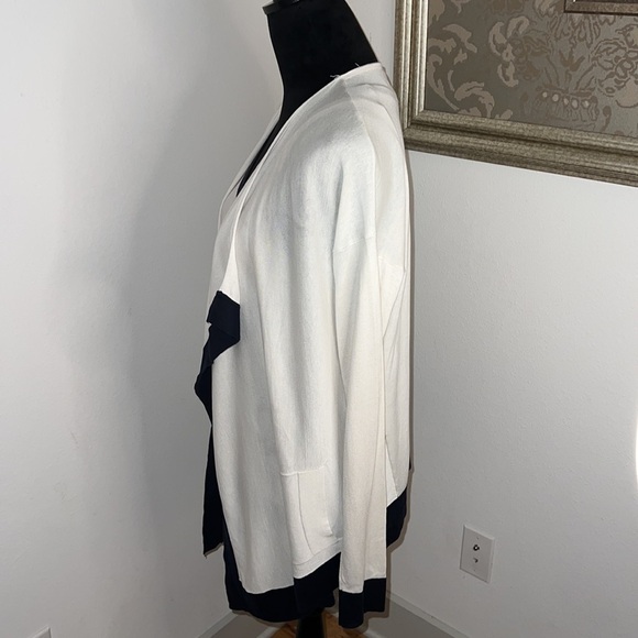 Ann Taylor cardigan set two piece cascade cardigan and sleeveless top silk Sz S - Picture 4 of 9